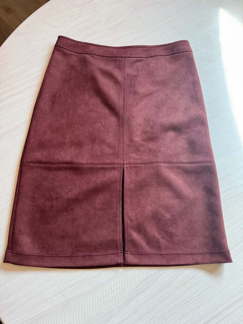 A New Day Women's Faux Suede Midi Skirt Burgundy Size XL